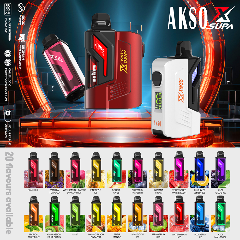 SUPA X - 650mAh (recarregável) Botão Boost de 12.000 baforadas 